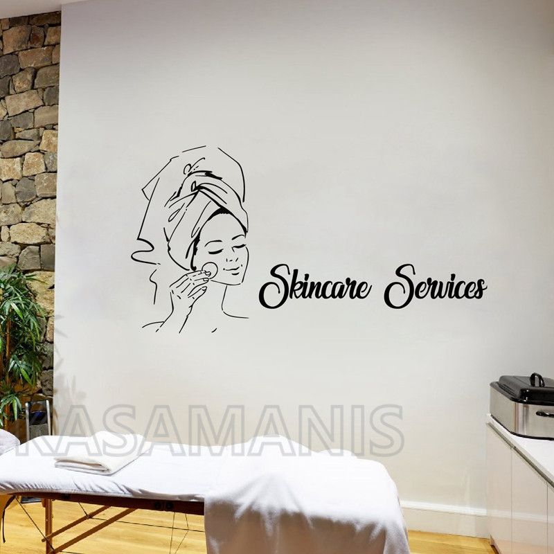 Decalque da parede da massagem - Skincare Quote avaliação e preço