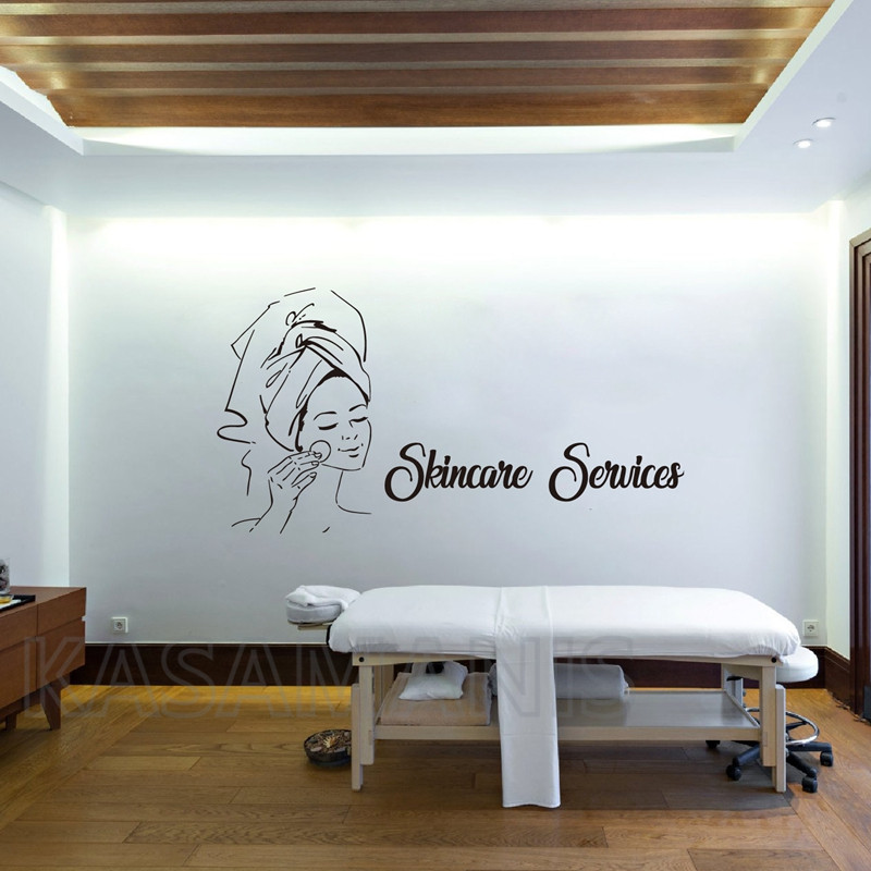 Decalque da parede da massagem - Skincare Quote avaliação e preço