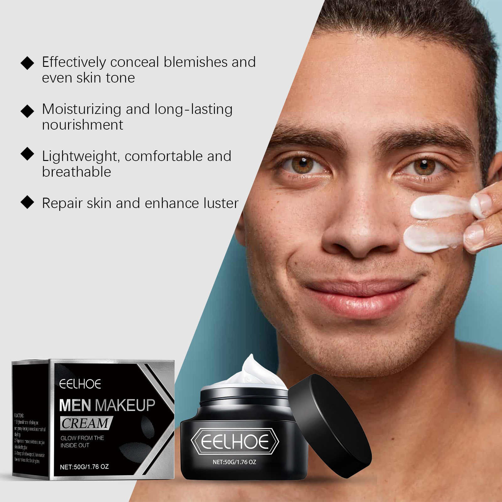 Eelhoe bb creme para homens co - Skincare China avaliação e preço